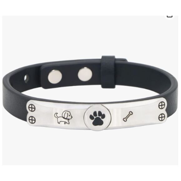 Genuine Leather Dog Paw Bracelet Men Women - Picture 1 of 5